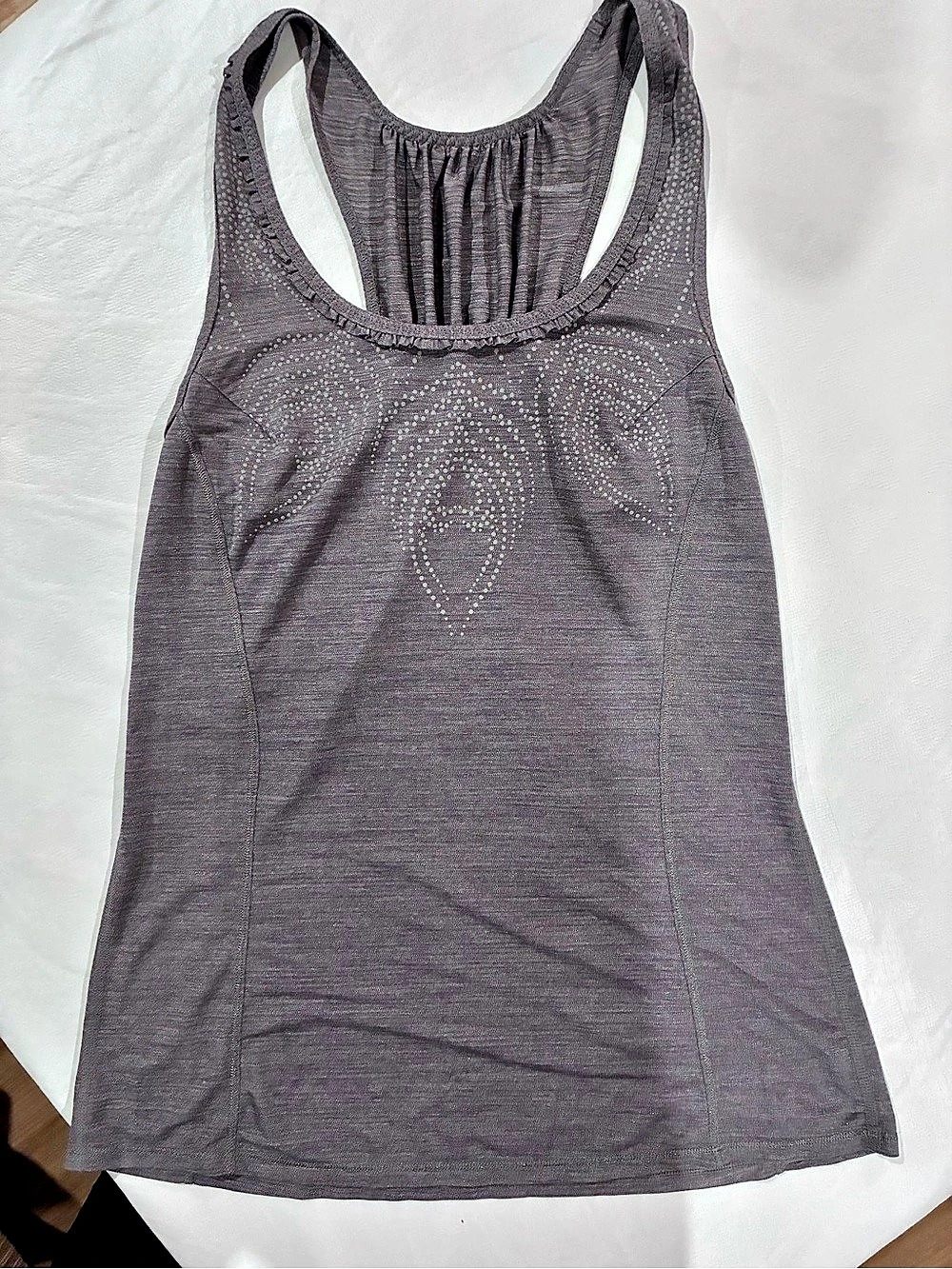 lululemon Essential Tank *Pleated Gray Athletic Tank Top